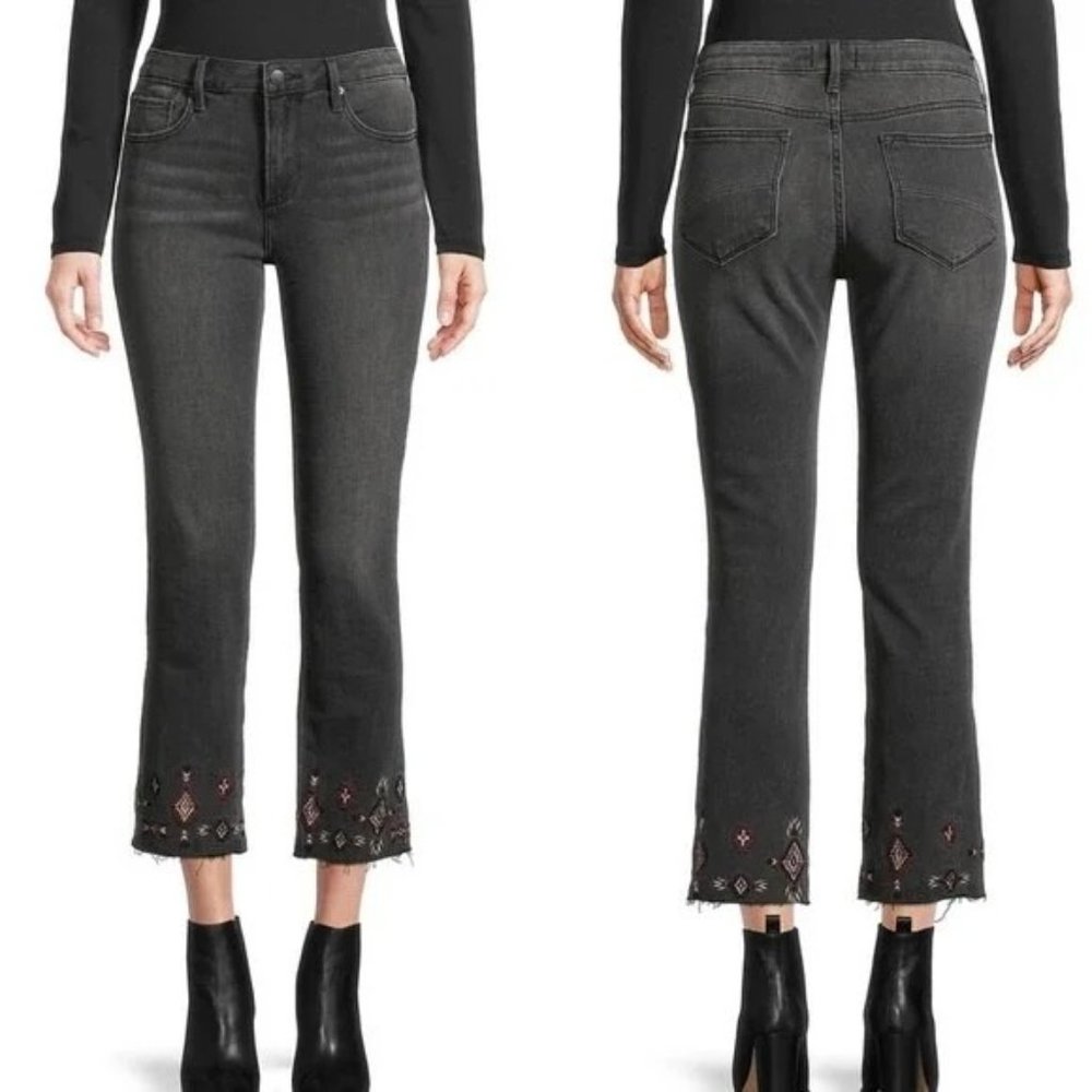 Driftwood Woman's 25 Black Colette‎ Style Aztec Embroidered Skinny Leg Jeans